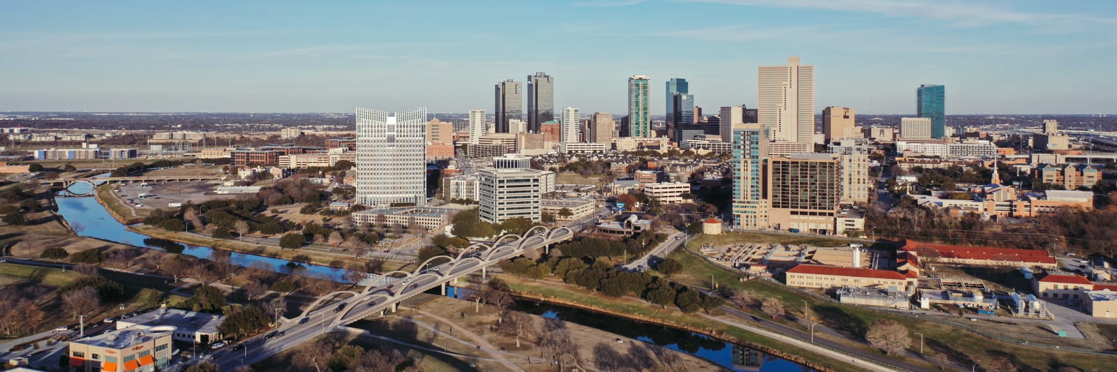Fort Worth cityscape at dusk, Photo by Wesley Kirk of Vision and Verve